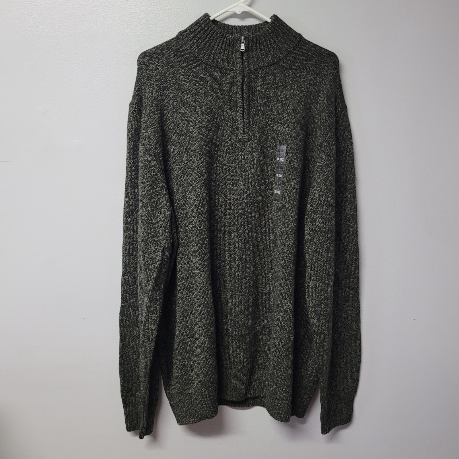 Sonoma Goods For Life Mens Quarter Zip Sweater Green Marl 3xl Tall Nwt